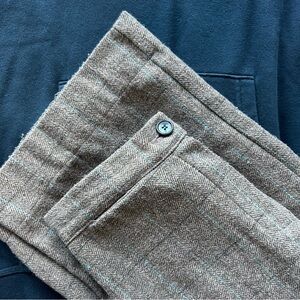 Oak + Fort Herringbone Tweed Wide Leg Dress Pant